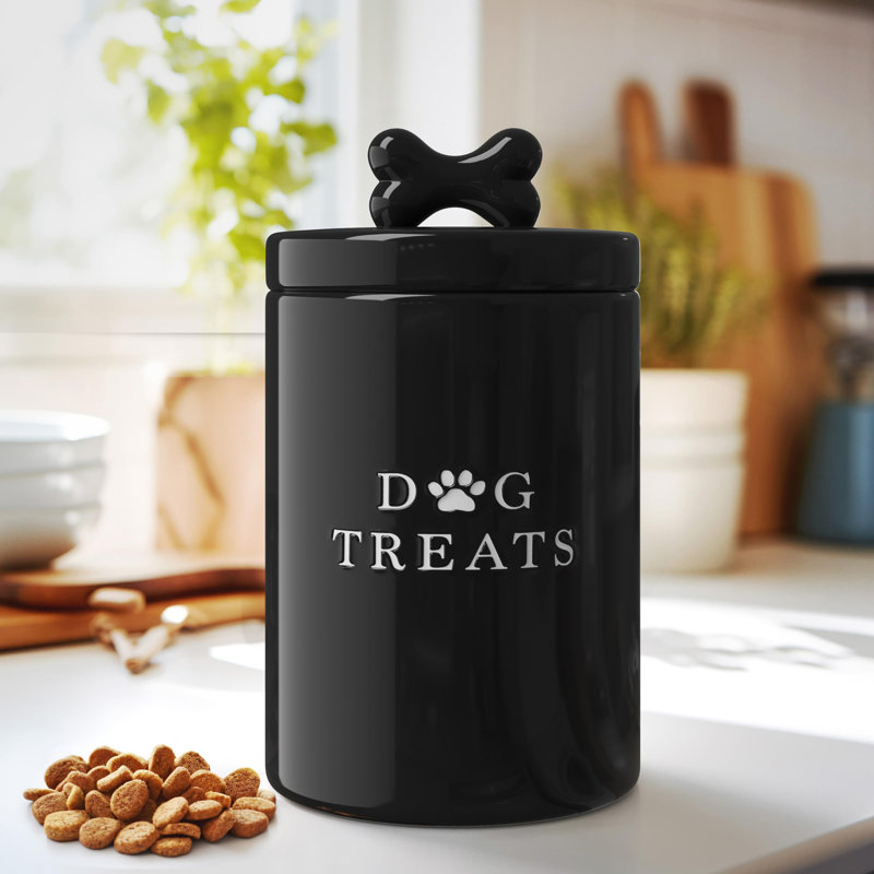 Ceramic dog treat container best sale